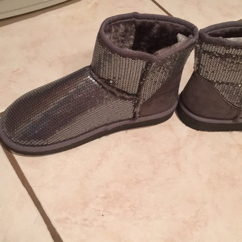 New relativity sequin boots booties 6.5 pewter - Picture 8 of 9
